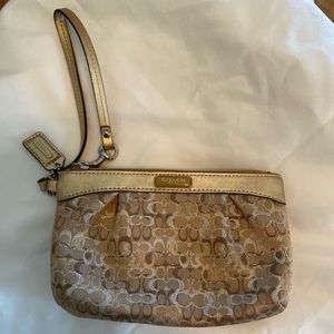 Coach metallic wristlet